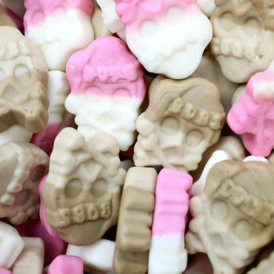 BUBS Raspberry Soda & Butterscotch Mini Foam Skulls 100g