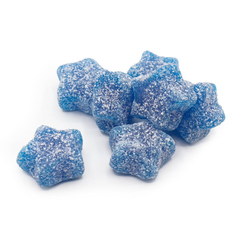 UK Fizzy Blue Raspberry Stars 100g