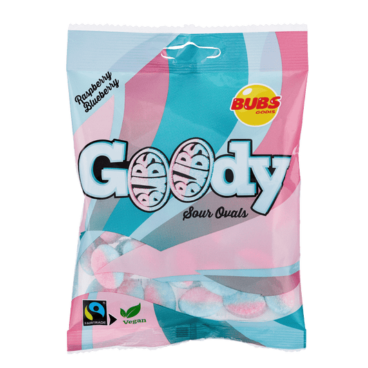 **RESTOCKED** BUBS Goody Sour Raspberry & Blueberry Ovals 90g