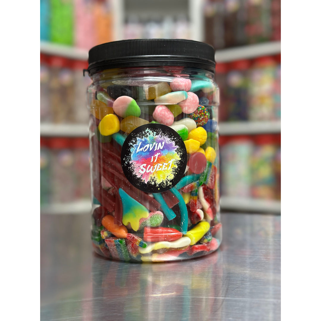 2Ltr Custom Pick n Mix Jar - CHOOSE 15 (UK, USA, NZ & AUS Selections)