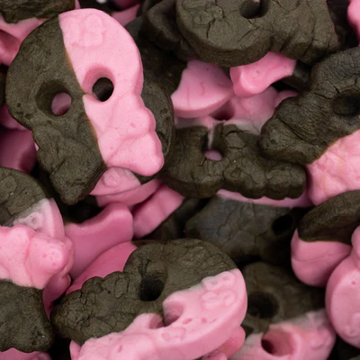 BUBS Raspberry & Liquorice Foam Skulls 100g