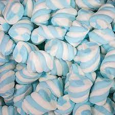 Blue Marshmallow Twists 100g