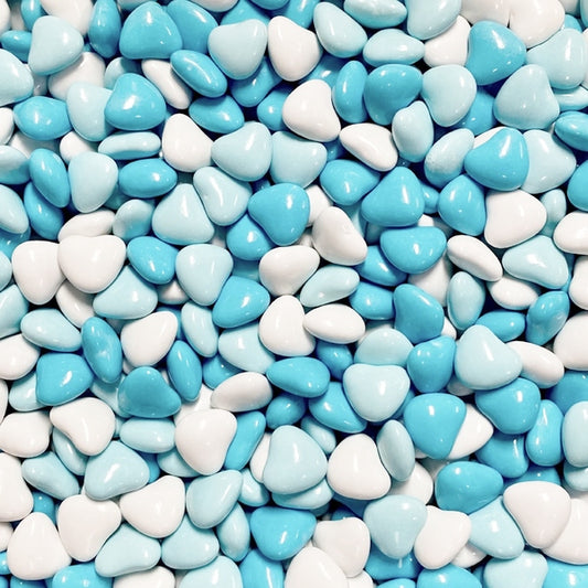 Candy Coated Chocolate Hearts- Blue 100g