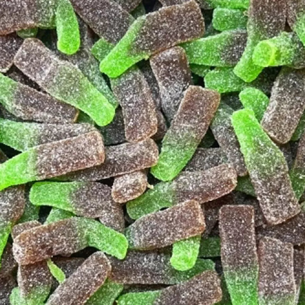 UK Fizzy Green Cola Bottles 100g