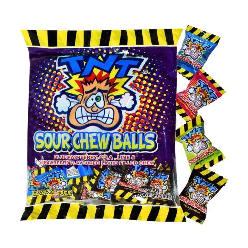 TNT Sour Chew Balls 100g