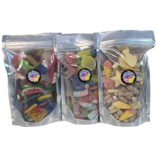 UK 3 for $33 - 1x Gummy 1x Fizzy & 1 Chocolate 300g bags