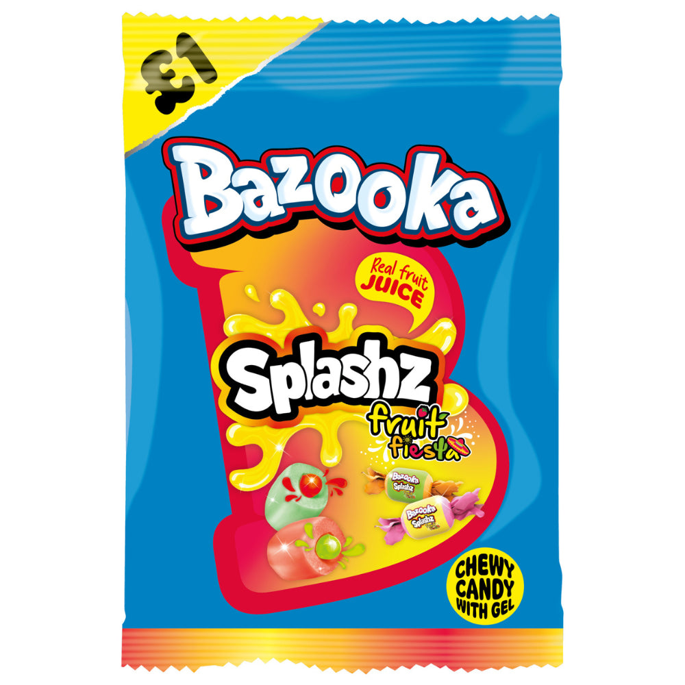 UK Bazooka Splashz Fruit Fiesta Bag 120g