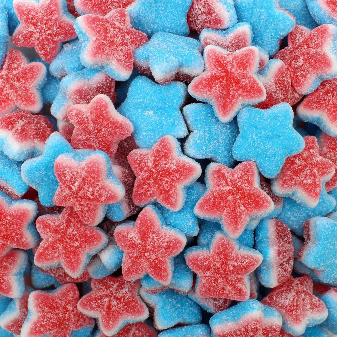 UK Fizzy Cherry Stars 100g