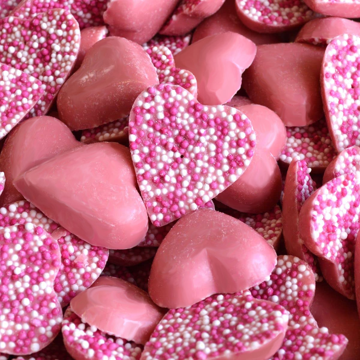 UK Chocolate Pink Hearts 100g