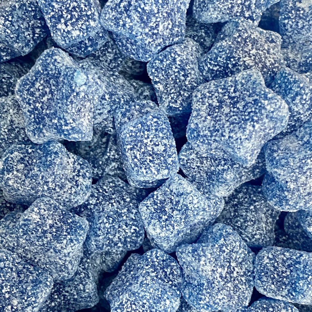 UK Fizzy Blue Raspberry Stars 100g