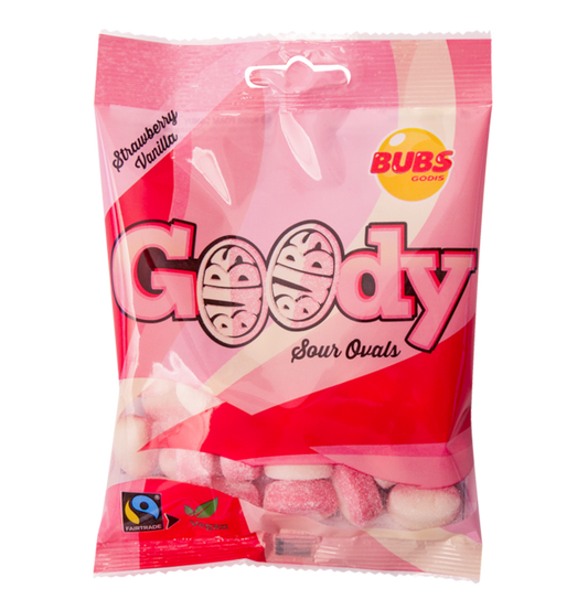 **NEW & LIMITED** BUBS Goody Sour Strawberry & Vanilla Ovals 90g