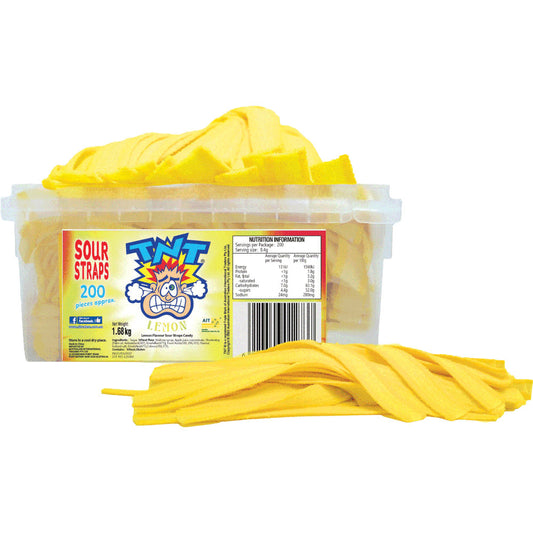 TNT Sour Lemon Straps 100g