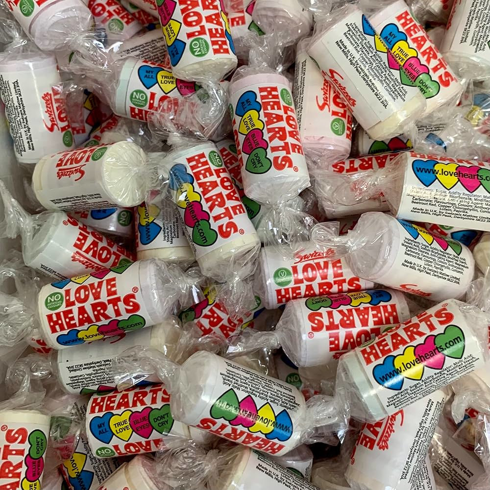 UK Swizzels Love Hearts Mini Rolls 100g