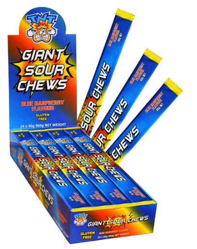 TNT Giant Blue Raspberry Sour Chews